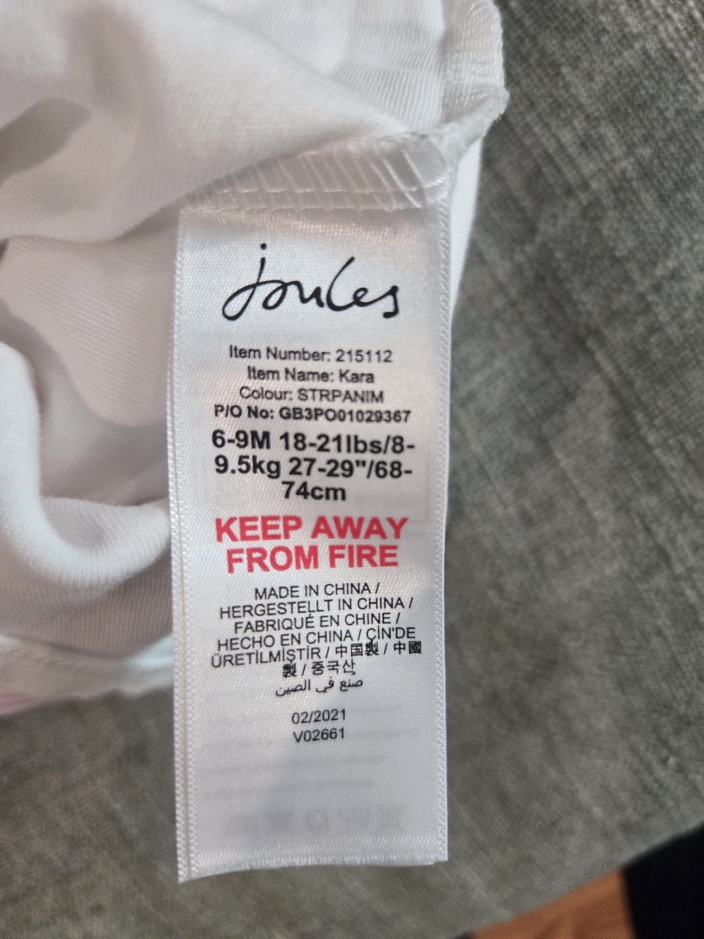 Joules Pink and White Striped Baby Bodysuit - Picture 4 of 4